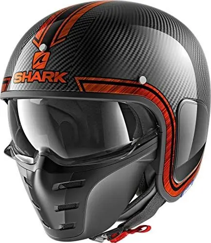 Produktbild: Shark Motorradhelm S-DRAK CARBON VINTA DUO, Schwarz/Orange, S, 3108_29315