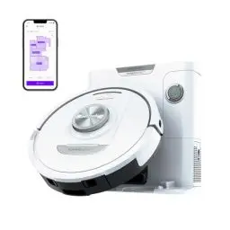 Produktbild: Shark PowerDetect Saugroboter selbstleerend mit 3D- & LiDAR-Navigation, Anti-Allergen- & Anti-Geruch-Basis, NeverStuck-Hindernisumgehung, für Teppiche, Hartböden & Tierhaare, Weiß / Stein AV2820VEEUWH