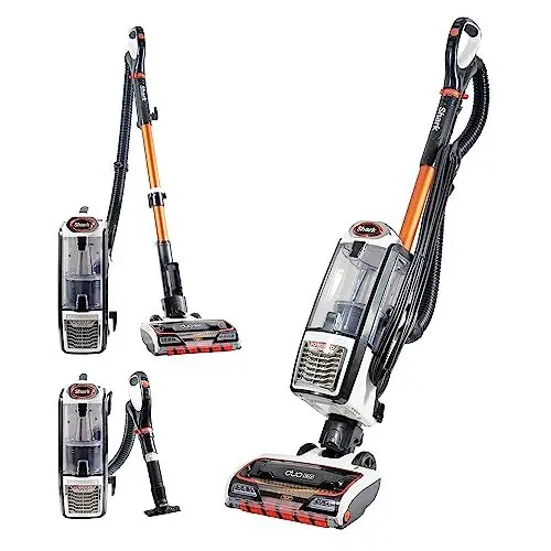 Produktbild: Shark Staubsauger 0,83L mit Anti-Hair-Wrap-Technologie, DuoClean-Staubsauger mit Powered Lift-Away und Tier-, Polster- & Fugendüsen, 8m Netzkabel, Blau/Orange NZ801EUT, 31-32
