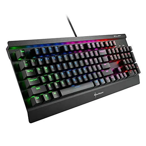 Produktbild: Sharkoon Skiller Mech SGK3 Mechanische Gaming Tastatur (mit RGB-Beleuchtung, blaue Schalter, N-Key-Rollover, 1000 Hz Polling Rate) US-Layout(QWERTY)