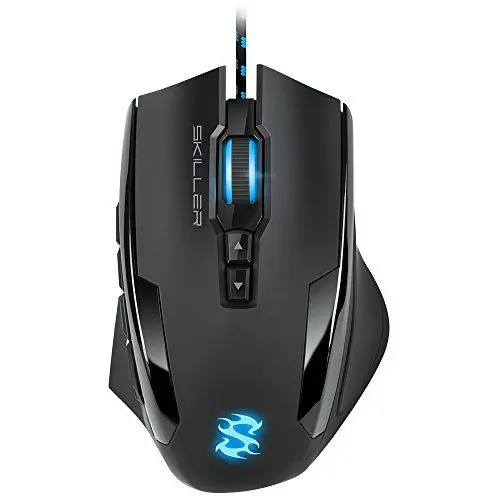 Produktbild: Sharkoon Skiller SGM1 Gaming Maus mit Makrotasten (10800 DPI, RGB-Beleuchtung, 12 Tasten, Weight-Tuning-System und Software) schwarz