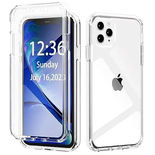 Produktbild: SharkProten für iPhone 11 Handyhülle mit Eingebaut Displayschutz 360° Ganzkörper-Schutzhülle Robuste Transparent Hülle TPU Stoßfest Bumper Schlanke Case Cover