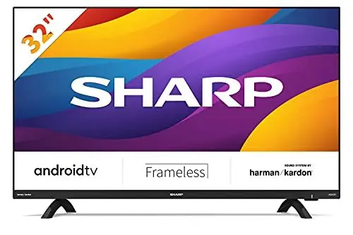 Produktbild: SHARP 32DI6EA Android TV 81 cm (32 Zoll) HD Ready LED Fernseher (Smart TV ohne Rahmen, Harman Kardon, Google Assistant) (Modelljahr 2021) (Energieklasse F)