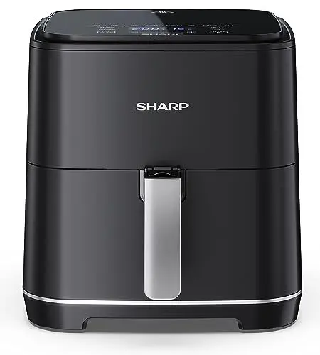 Produktbild: SHARP AF-GS552AE-B Heißluftfritteuse 5,5L mit digitaler Steuerung – Touchdisplay Funktion, 8 Programme, 1650W, Schwarz, Backen ohne Öl