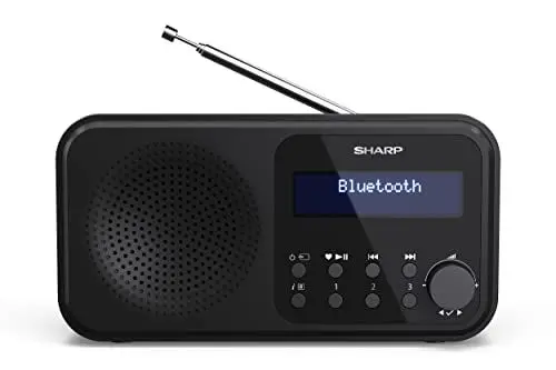 Produktbild: SHARP DR-P420 Portables Digitalradio (DAB/DAB+/FM mit RDS, USB, Bluetooth 5.0, 3,5mm Klinke Wecker-Funktionen), Schwarz