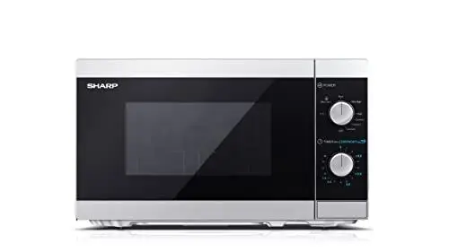 Produktbild: SHARP MG01ES Mikrowelle mit Grill (Mikrowelle: 800W, Grill: 1000W, 5 Leistungsstufen, Auftaufunktion, Abmessungen: 440x258x344cm), silber