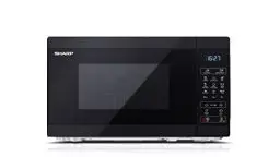 Produktbild: SHARP MG02EB Mikrowelle mit Grill (Mikrowelle: 800W, Grill: 1000W, 11 Leistungsstufen, Auftaufunktion, Abmessungen: 440x258x324cm), schwarz