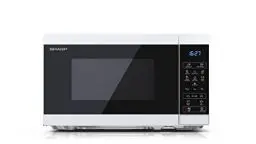 Produktbild: SHARP MS02EW Mikrowelle (Mikrowelle: 800W, 11 Leistungsstufen, Auftaufunktion, Abmessungen: 440x258x324cm), weiß