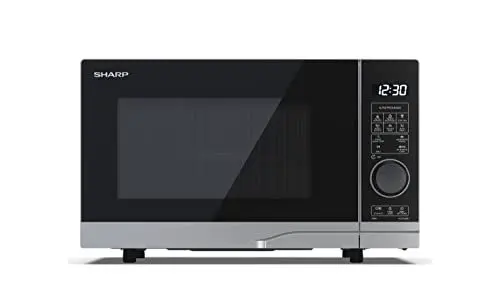 Produktbild: Sharp Mikrowelle YC-PG204AE-S mit Quarzgrill 20L, Silber, 700W Mikrowelle, 900W Grill, Halb-digitale Steuerung