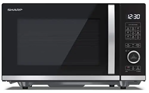 Produktbild: SHARP QG204AEB Mikrowelle mit Grill (Mikrowelle: 800W, Grill: 1000W, 10 Leistungsstufen, Auftaufunktion, Abmessungen: 457x272x391cm), schwarz