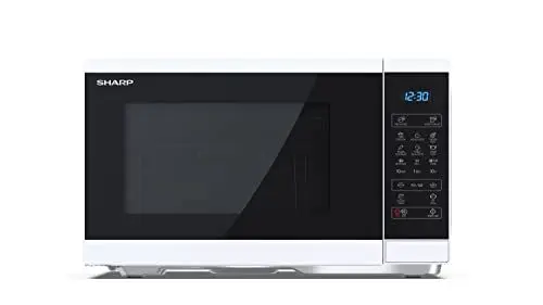 Produktbild: SHARP YC-MG252AE-W Mikrowelle mit Grill (Mikrowelle: 900W, Grill: 1000W, 11 Leistungsstufen, Auftaufunktion, Abmessungen 47,2 x 28 x 34,5 cm), schwarz