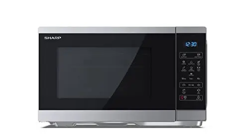 Produktbild: SHARP YC-MS252AE-S Mikrowelle (Mikrowelle: 900W, 11 Leistungsstufen, Auftaufunktion, Abmessungen 47,2 x 28 x 34,5 cm), silber