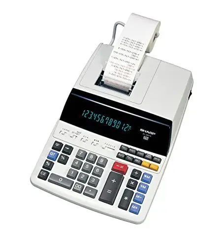 Produktbild: Sharp Druckender Tischrechner EL-2607V (12-stellig, schwarz rote Druckfarben) weiß