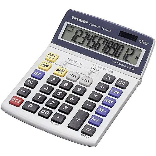 Produktbild: Sharp EL-2125C Tischrechner (12 Stellen, Steuerberechnungsfunktion) weiß