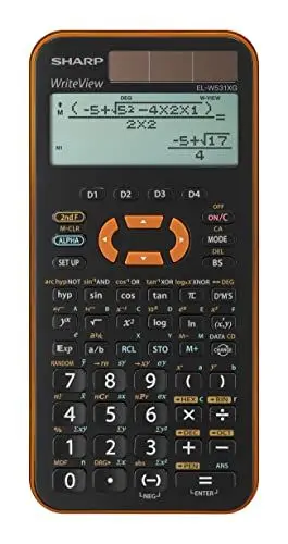 Produktbild: Sharp EL-W531 XG-YR Wissenschaftlicher Schulrechner (4-zeilige Anzeige, WriteView, D.A.L.-Eingabe) Orange