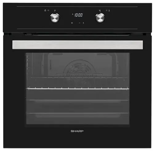 Produktbild: Sharp K-61DX28BM0-EU Einbau-Elektro-Backofen mit 68 L auf 5 Ebenen, Pyrolyse Selbstreinigung, 7 Heizarten (Heißluft), Schwarz