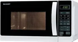 Produktbild: Sharp R642WW 2-in-1 Mikrowelle mit Grill / 20 L / 800 W / 1000 W Quarzgrill / 8 Automatikprogramme / Timer / Kindersicherung / Energiesparmodus / Glasdrehteller (25,5 cm) / weiß