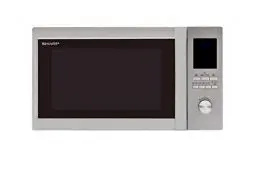Produktbild: Sharp R982STWE 3-in-1 Mikrowelle mit Heißluft und Grill / 42 L / 1000 W / 1300 W Infrarotgrill / 2700 W Heißluft / 10 Automatikprogramme / LED-Display mit Uhr / Glasdrehteller (34,5 cm) / Edelstahl
