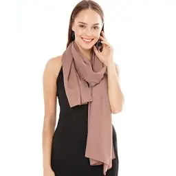 Produktbild: Shawl Factory - Heidi Chiffon Schal Damen Dunkel Taupe - Seidenweich und Federleicht - Eleganter Halstuch Damen Schal - Polyester Tuch Damen - Pflegeleichtes Schaltuch - Damenschal