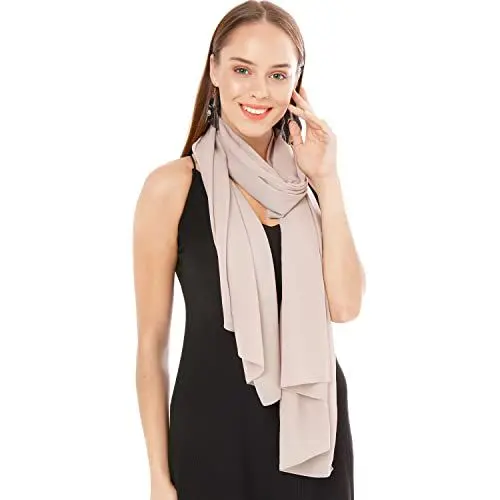 Produktbild: Chiffon Schal Damen Grau - Seidenweich und Federleicht - Eleganter Halstuch Schal - Polyester Tuch Halstuch Damen Frühling Sommer - Pflegeleichtes Schaltuch - Damenschal Leicht (Grau)
