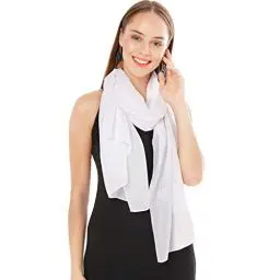 Produktbild: Shawl Factory - Heidi Chiffon Schal Damen Weiß - Seidenweich und Federleicht - Eleganter Halstuch Damen Schal - Polyester Tuch Damen - Pflegeleichtes Schaltuch - Damenschal