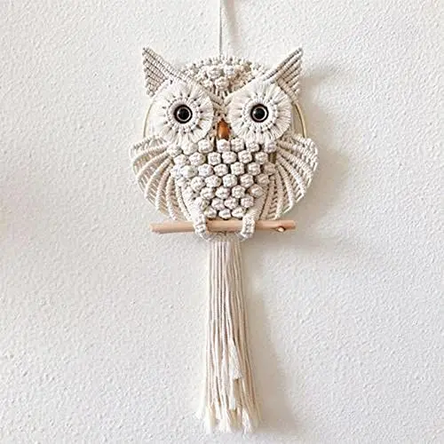 Produktbild: Shaying Eule Makramee Wandbehang Wandteppich, Boho Wanddekoration Böhmisches, Handgemachte Gewebte Wandkunst Für Zu Hause Wohnzimmer Schlafzimmer Dekorationen