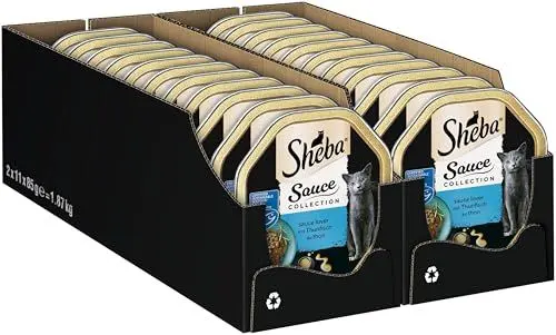 Produktbild: SHEBA Schale Nassfutter für Katzen Sauce Collection Sauce Lover mit Thunfisch MSC-Zertifiziert 2 x 11 x 85g