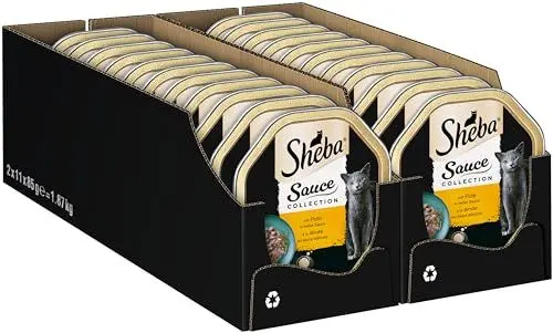 Produktbild: SHEBA Schale Nassfutter für Katzen Sauce Collection mit Pute in heller Sauce 2 x 11 x 85g