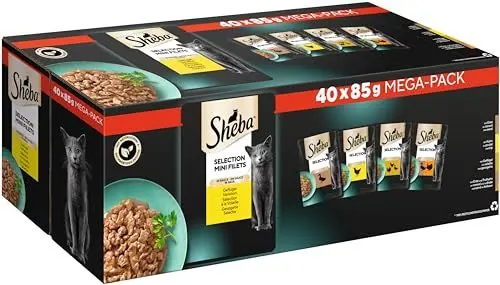 Produktbild: SHEBA Adult Katzenfutter nass - 40x85g Portionsbeutel - Geflügel Variation in Sauce - Nassfutter für Katzen - 1 Großpackung