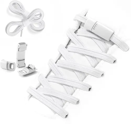 Produktbild: Shecret Elastische Schnürsenkel, Magnetische Stretch Schnürsenkel für Kinder und Erwachsene, No Tie Schnürsenkel, Einstellbare Schnürsenkel Ohne Binden Sind Ideal für Läufer, Wanderer, Weiß