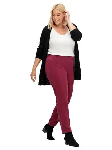 Produktbild: Sheego Damen Große Größen Gerade Cordhose mit Gummizugbund Citywear feminin -