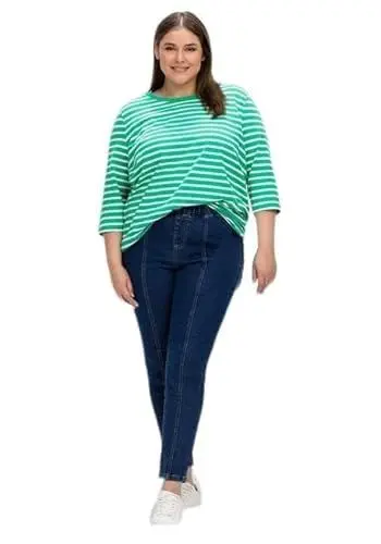 Produktbild: Sheego Damen Große Größen Jeggings mit Teilungsnähten, schmale Form Freizeitmode sportlich -