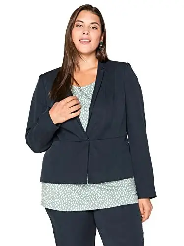 Produktbild: Sheego Damen Große Größen Kurzblazer mit tiefem Reverskragen Businessmode feminin -