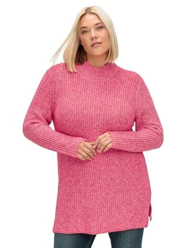 Produktbild: Sheego Damen Große Größen Pullover mit Stehkragen, im Patentstrick Freizeitmode klassisch Rundhals-Ausschnitt -