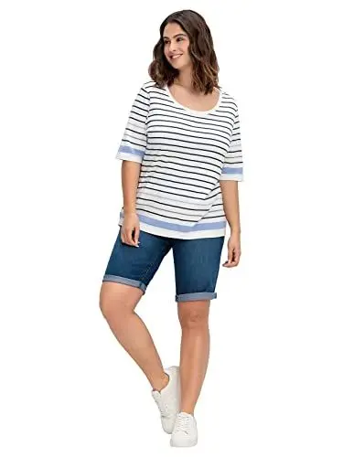 Produktbild: Sheego Damen Große Größen Schmale Jeans-Bermudas aus elastischer Denimqualität Freizeitmode sportlich -