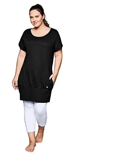 Produktbild: Sheego Damen Große Größen Shirtkleid mit seitlichen Eingrifftaschen Freizeitmode sportlich Rundhals-Ausschnitt -