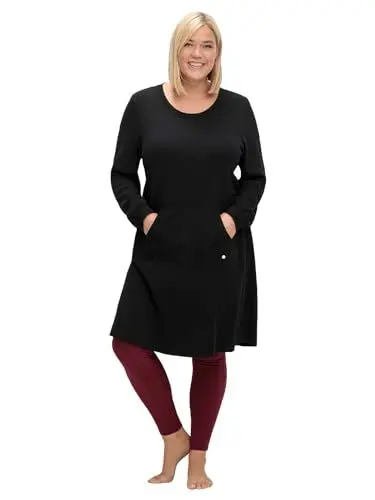 Produktbild: Sheego Damen Große Größen Sweatkleid in Leichter A-Linie, mit Kängurutasche Freizeitmode sportlich Rundhals-Ausschnitt -