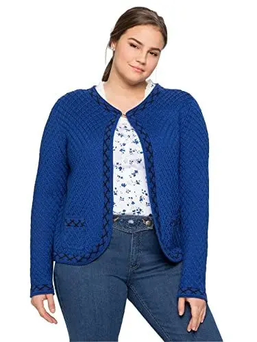 Produktbild: Sheego Damen Große Größen Trachten-Strickjacke im Trachten-Look mit Zierborte Oktoberfestmode klassisch -