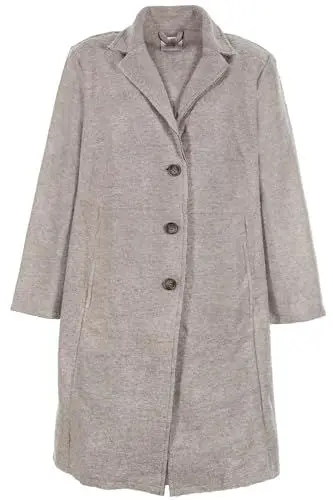 Produktbild: Sheego Kurzmantel Mantel Gehrock Wollmantel Jacke Damen, Farbe:grau, Damengrößen:46