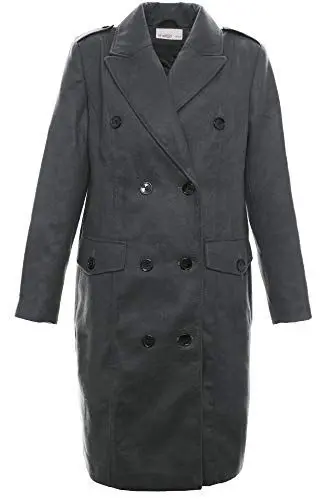 Produktbild: Sheego Kurzmantel Mantel Wintermantel Gehrock Jacke Damen Wolloptik Plusgröße, Farbe:dunkelgrau, Damengrößen:46