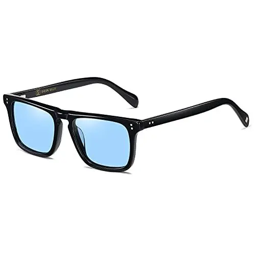 Produktbild: SHEEN KELLY Acetat Polarisierte Sonnenbrille Klassische Quadratische Tony Stark Brille Herren Damen Downey Iron Man Eyewear