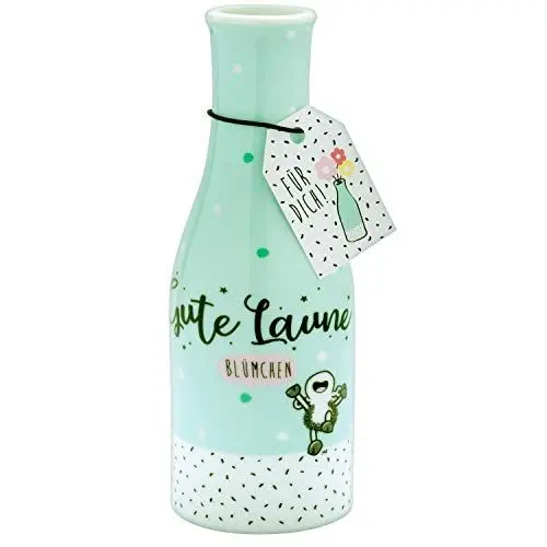 Produktbild: Sheepworld Vase mit Motiv Gute Laune | Vase mit Motivdruck, Porzellan | Geschenk, Dekoartikel, Blumenvase | 46461