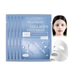 Produktbild: Shefave Korean Collagen Face Mask, 5pcs Collagen Mask Overnight, Anti-Falten Lifting Gesichtsmaske, Kollagen Reverse Film Lösliche Kollagen Sheet Mask mit Hydrolysierten Kollagenen