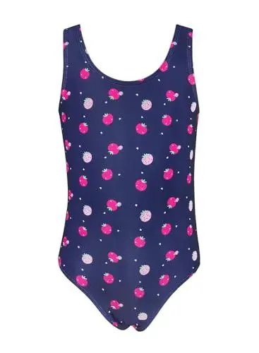 Produktbild: SHEKINI Mädchen Einteiliger Bikini Badeanzug Armellos Sport Bademode Teenager Classic Schwimmanzug für 2-12 Jahre(8Jahre,Erdbeeren)