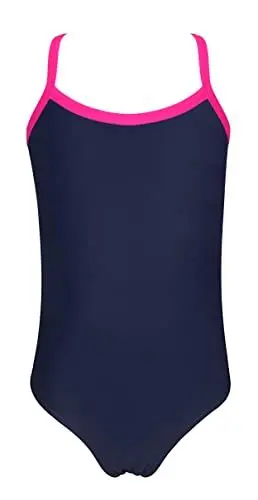 Produktbild: SHEKINI Mädchen Einteiliger Niedlich Badeanzug Sporty Armellos Bikini Mädchen Teenager Bademode für 6-14 Jahre (10-12 Jahre,Dunkelblau A)