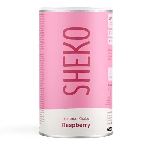 Produktbild: SHEKO Himbeere Mahlzeitersatz Shake - 20 Shakes pro Dose - Proteinreich, Glutenfrei & Natürlicher Geschmack - Diät Shakes zum Abnehmen