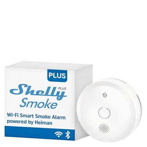 Produktbild: Shelly Plus Smoke - WLAN Rauchmelder, Feuermelder mit Photoelektrischem Sensor, 5 Jahre Batterielebensdauer, EN 14604, LED- und Tonanzeigen, Benachrichtigung, Alexa & Google, kein Hub Erforderlich