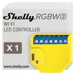 Produktbild: Shelly RGBW2 | WLAN-gesteuertes Relais für smarte RGBW LED-Streifen | Hausautomation | Alexa & Google Home kompatibel | iOS Android App | Kein Hub erforderlich | Timer Dimmbare Leuchten RGB Schalter