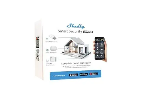 Produktbild: Shelly Smart Security Bundle | Intelligenter Bluetooth-Sicherheitspaket mit Bluetooth Gateway, Bewegungssensor und Fenstersensor | Heimautomatisierung | Kein Hub Erforderlich | Lange Akkulaufzeit