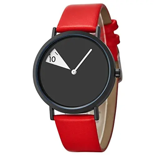 Produktbild: SHENGKE Creative Watch Ultra-Thin Strap Casual Fashion Quartz Minimalist Watch Red